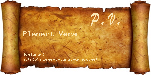 Plenert Vera névjegykártya